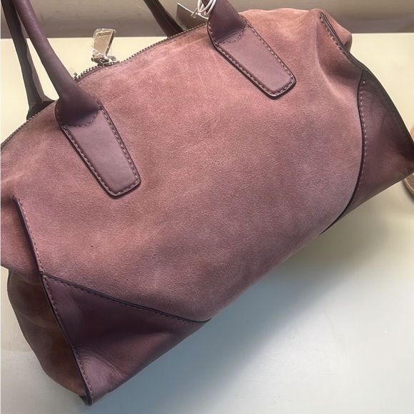 ABRO Brown Suede Satchel with Leather Handles - Picture 2 of 9